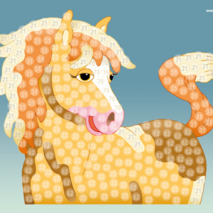 Bastelvorlage Pferd PlayMais Trendy Mosaic Horse